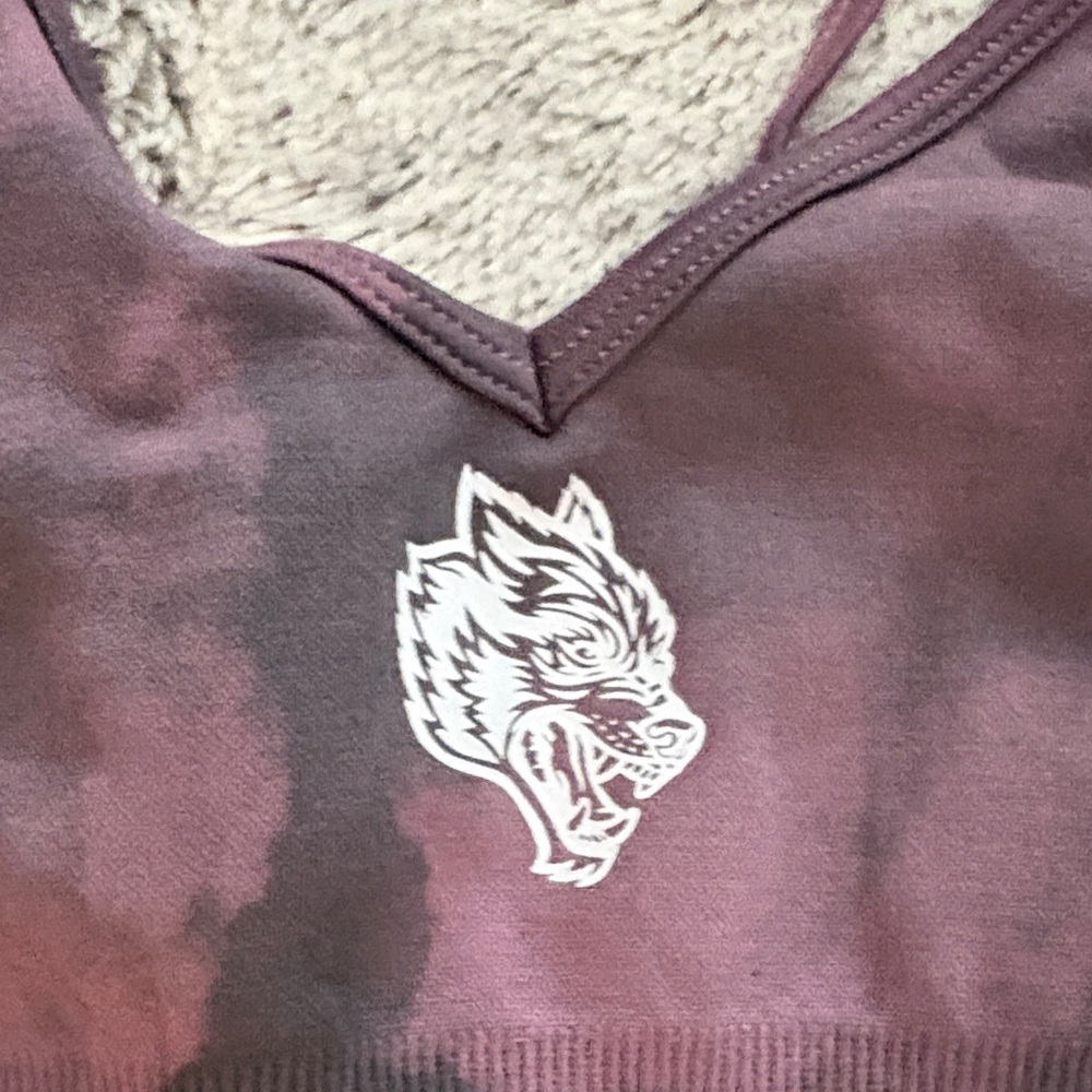 Darc Sport Mauve Tie-Dye Athletic Crop Top & High-Waist Shorts Set - Picture 6 of 7